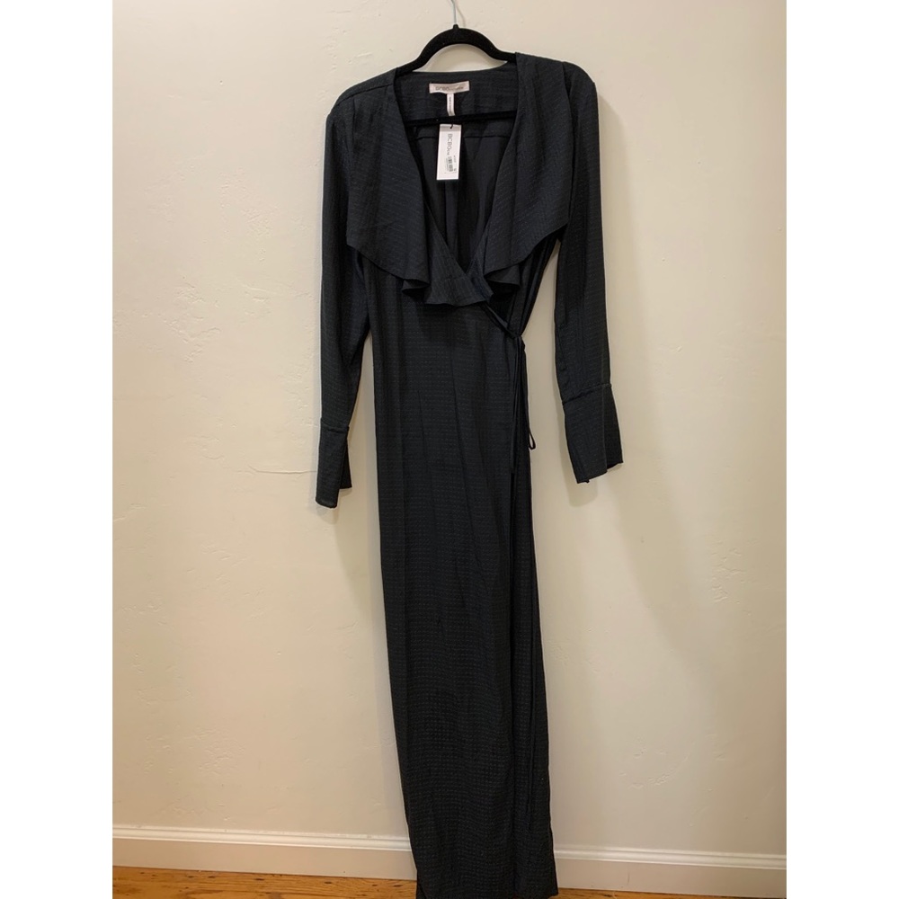 BCBG Black Patterned Wrap Dress